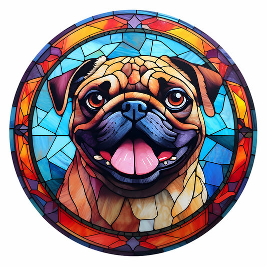 Dog Glass Painting - Full Round Drill Diamond Painting 30*30CM