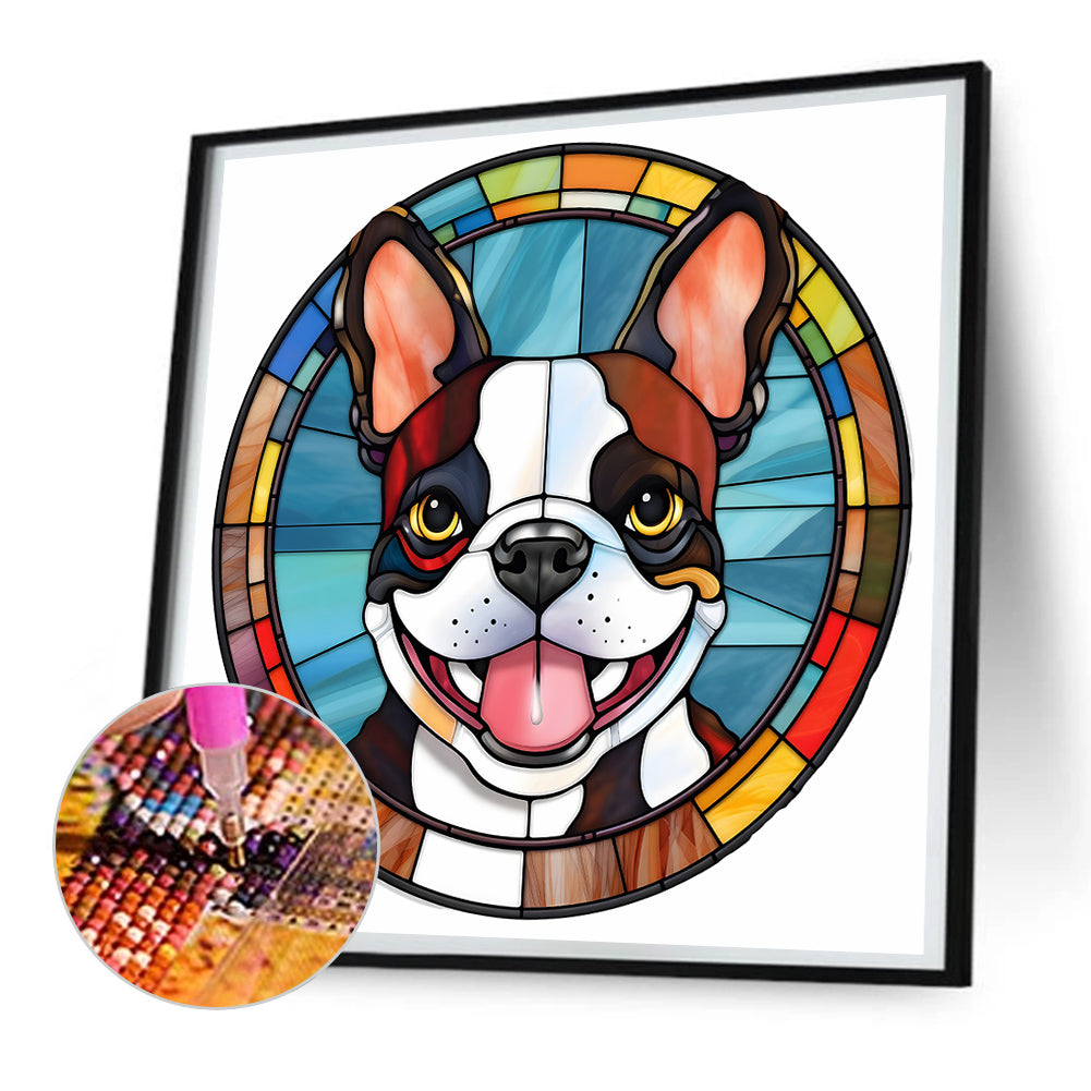 Dog Glass Painting - Full Round Drill Diamond Painting 30*30CM