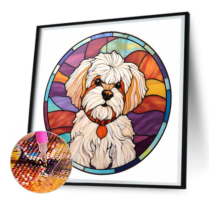 Dog Glass Painting - Full Round Drill Diamond Painting 30*30CM