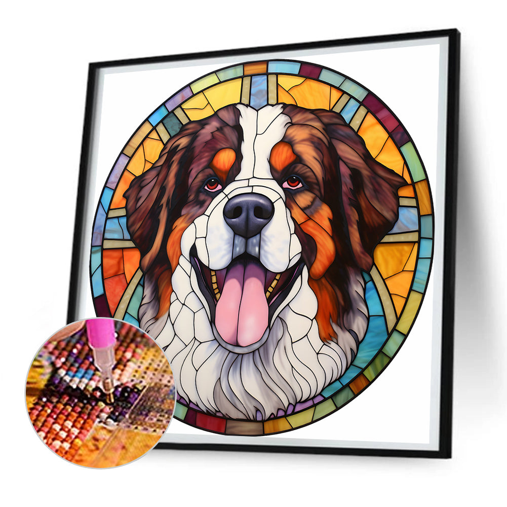 Dog Glass Painting - Full Round Drill Diamond Painting 30*30CM