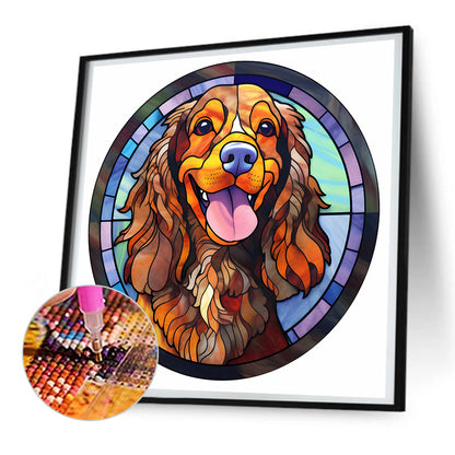 Dog Glass Painting - Full Round Drill Diamond Painting 30*30CM