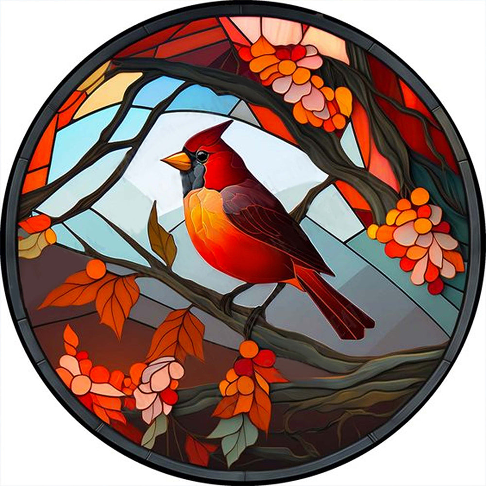 Cardinal Glass Painting Cardinal - Full Round Drill Diamond Painting 30*30CM