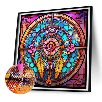 Dream Catcher Glass Painting - Full Round Drill Diamond Painting 30*30CM