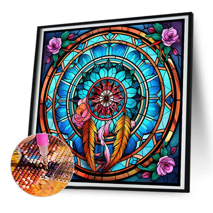 Dream Catcher Glass Painting - Full Round Drill Diamond Painting 30*30CM