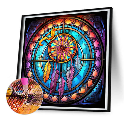 Dream Catcher Glass Painting - Full Round Drill Diamond Painting 30*30CM