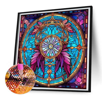 Dream Catcher Glass Painting - Full Round Drill Diamond Painting 30*30CM