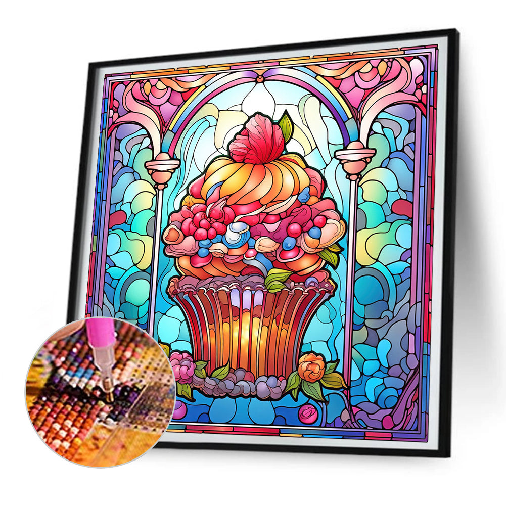 Colorful Dessert Glass Painting - Full Round Drill Diamond Painting 30*30CM