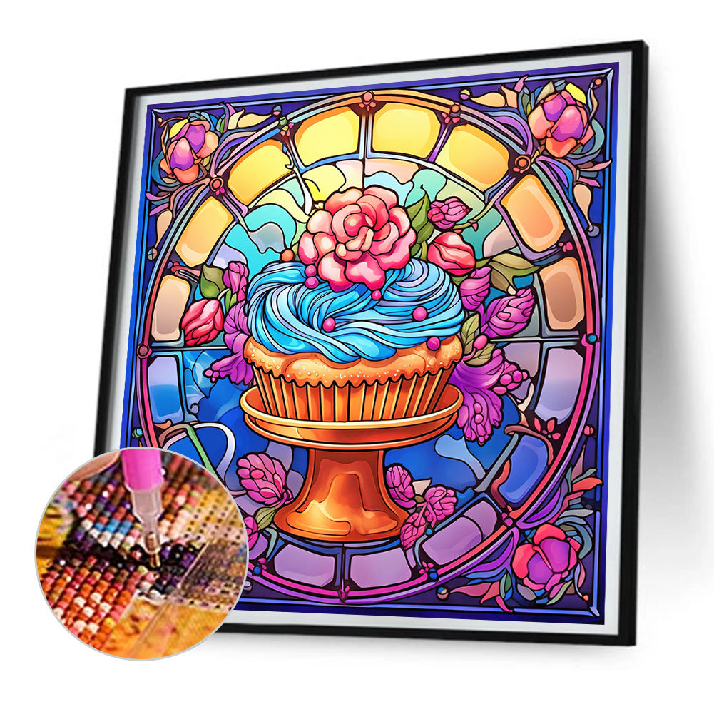 Colorful Dessert Glass Painting - Full Round Drill Diamond Painting 30*30CM