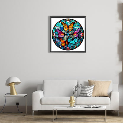 Butterfly Glass Painting - Full Round Drill Diamond Painting 30*30CM