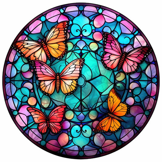 Butterfly Glass Painting - Full Round Drill Diamond Painting 30*30CM