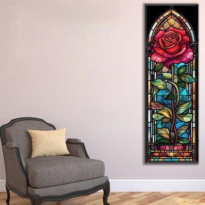 Rose Glass Painting - Full Round Drill Diamond Painting 30*90CM