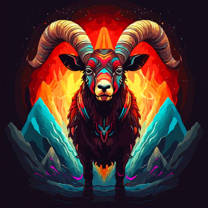 Sheep In Flames - Full Round Drill Diamond Painting 30*30CM
