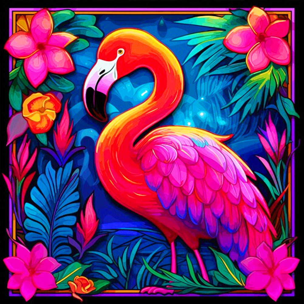 Elegant Flamingo - Full Round Drill Diamond Painting 30*30CM