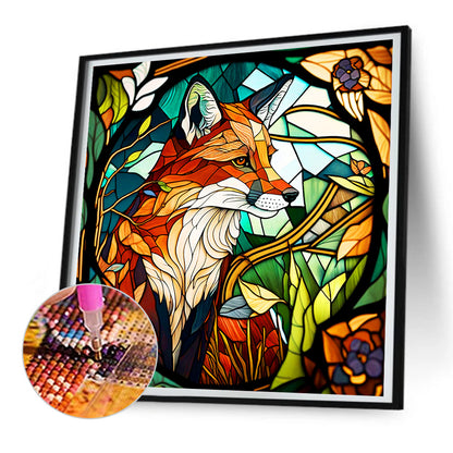 Fox In The Flowers - Full Round Drill Diamond Painting 30*30CM