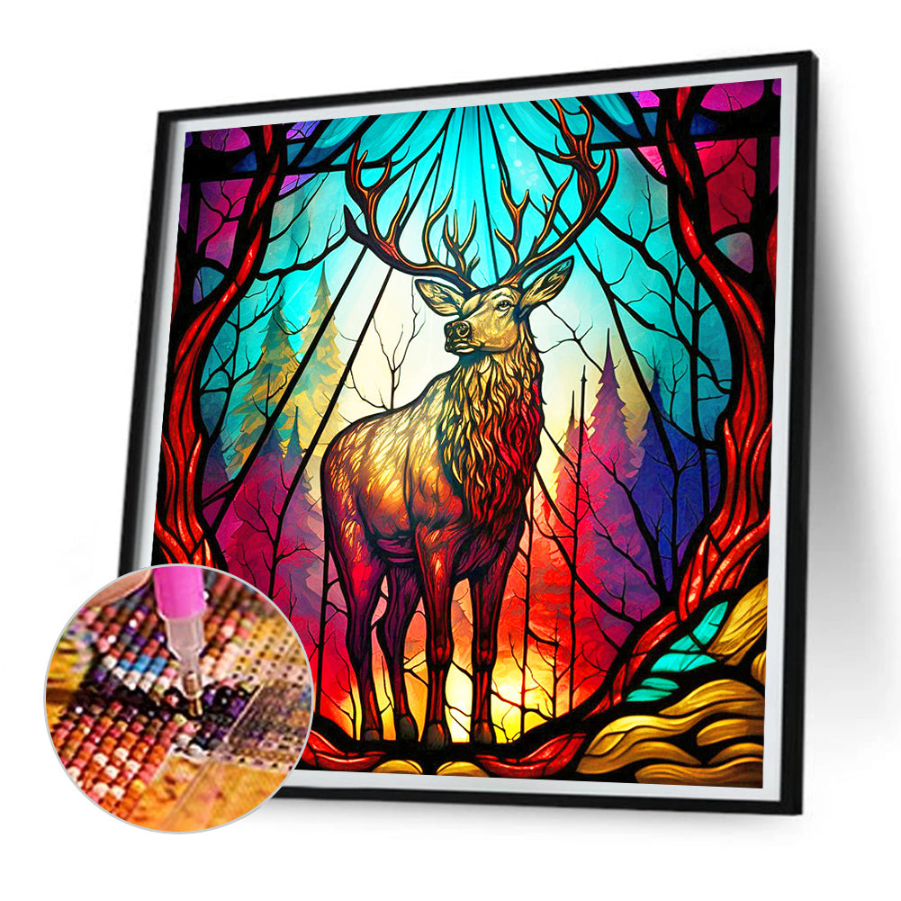 Deer - Full Round Drill Diamond Painting 30*30CM