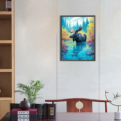 Cow In Water - Full Round Drill Diamond Painting 30*40CM