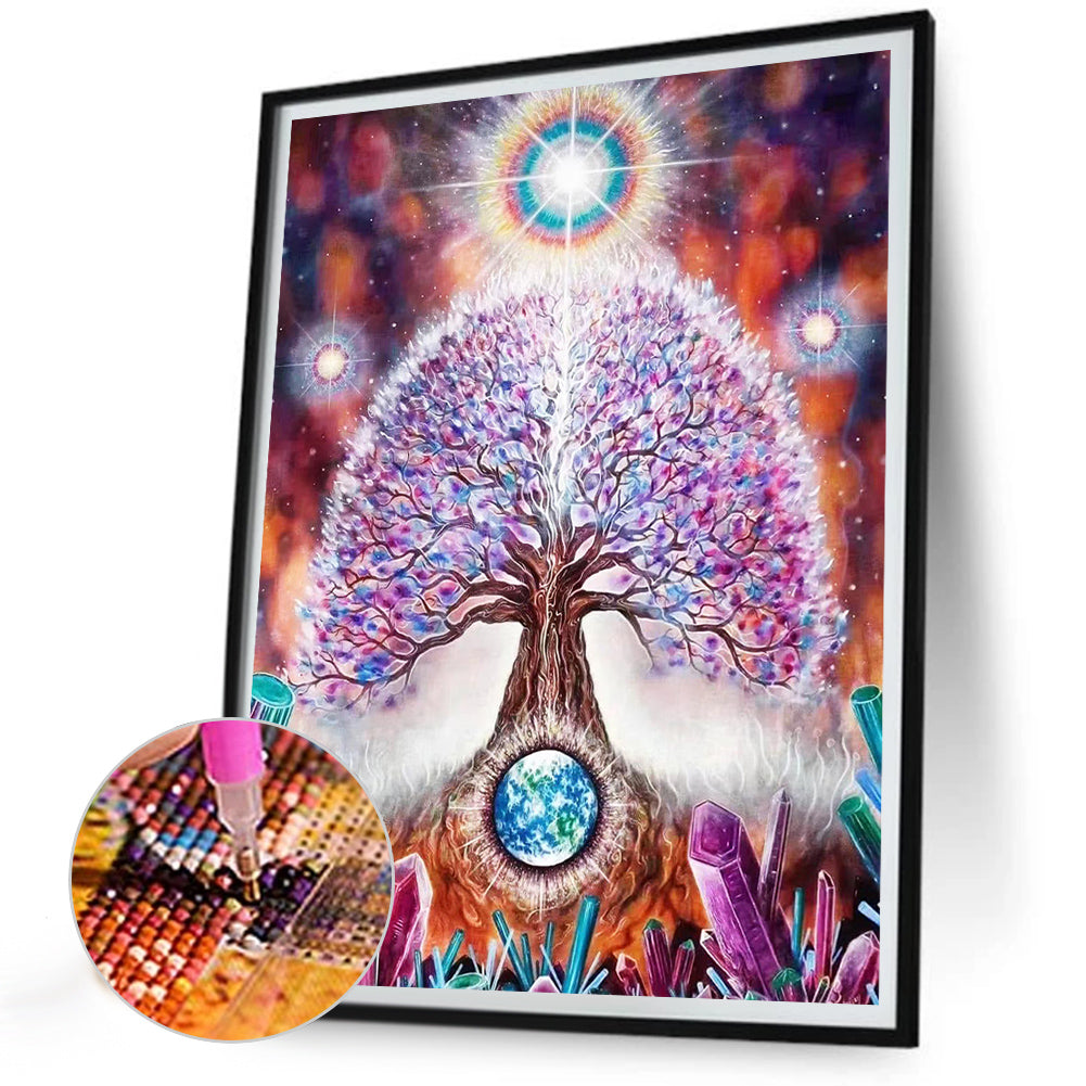 Abstract Glowing Tree - Full Round Drill Diamond Painting 30*40CM