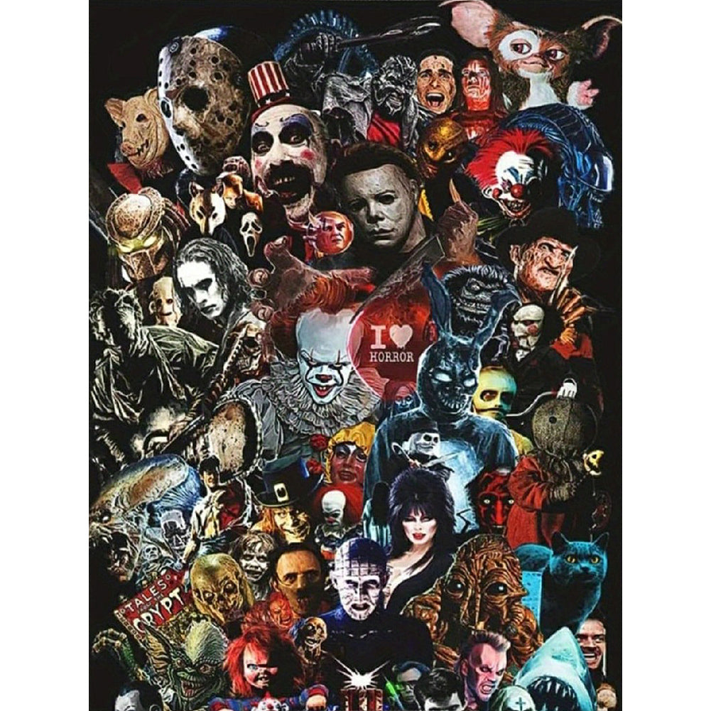 Horror Movie Character - Full Round Drill Diamond Painting 30*40CM