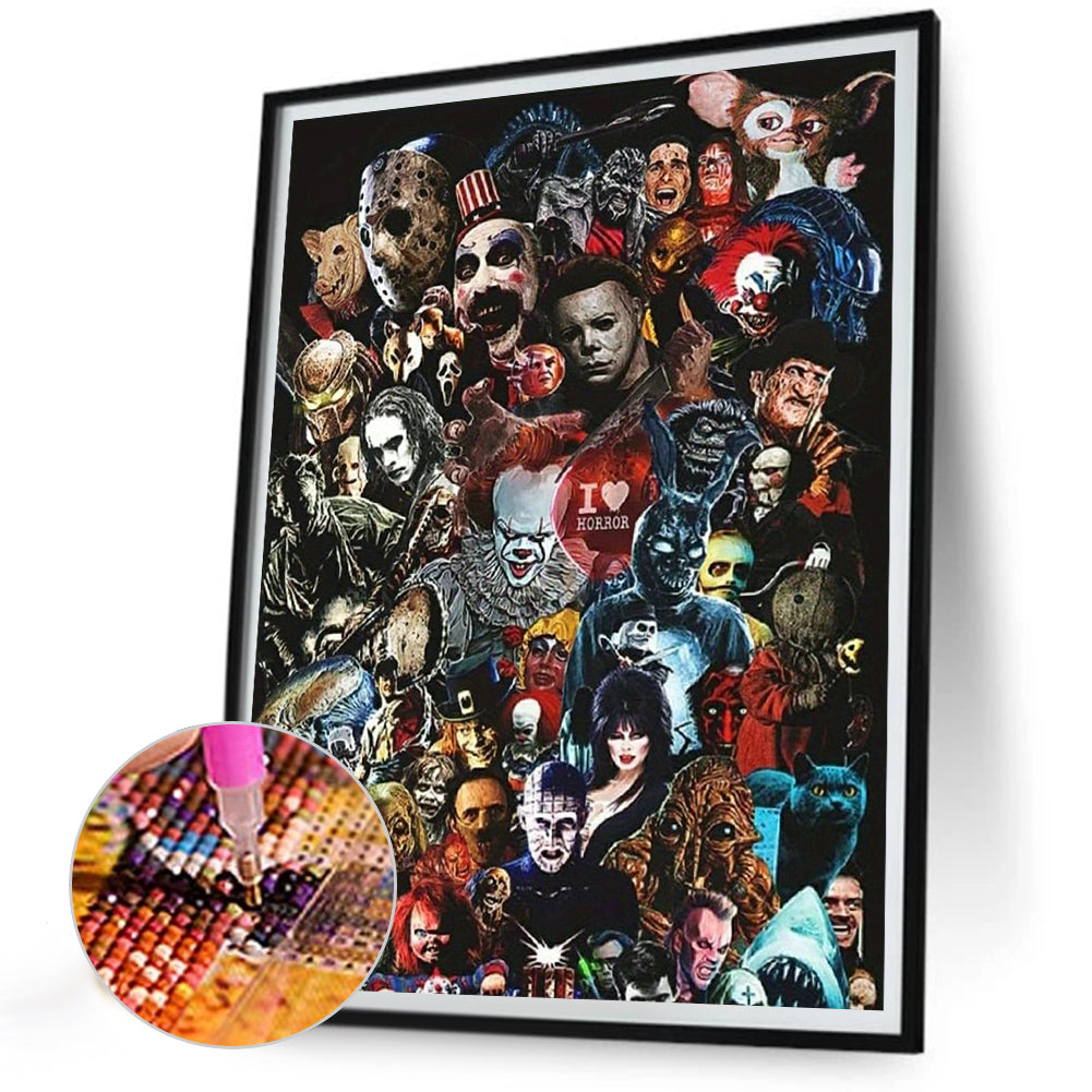 Horror Movie Character - Full Round Drill Diamond Painting 30*40CM