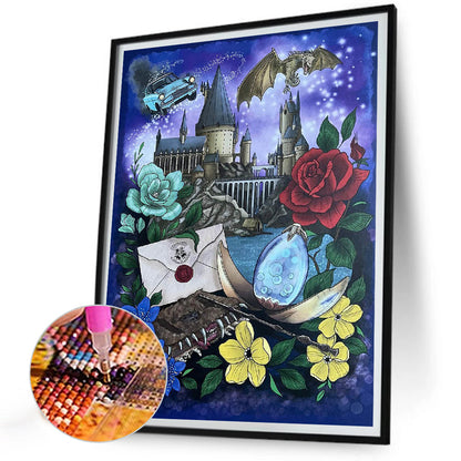 Flower Castle - Full Round Drill Diamond Painting 30*40CM