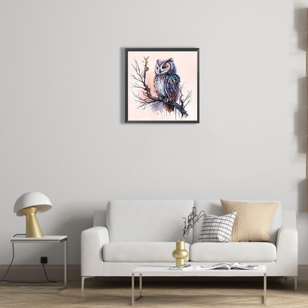 Owl - Full Round Drill Diamond Painting 35*35CM