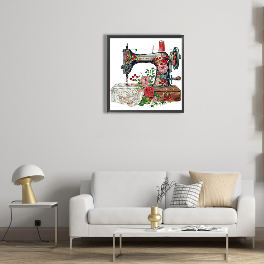 Vintage Sewing Machine - Special Shaped Drill Diamond Painting 30*30CM