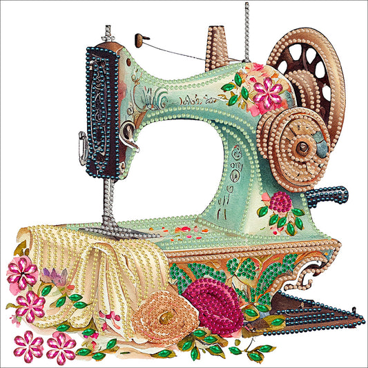 Vintage Sewing Machine - Special Shaped Drill Diamond Painting 30*30CM