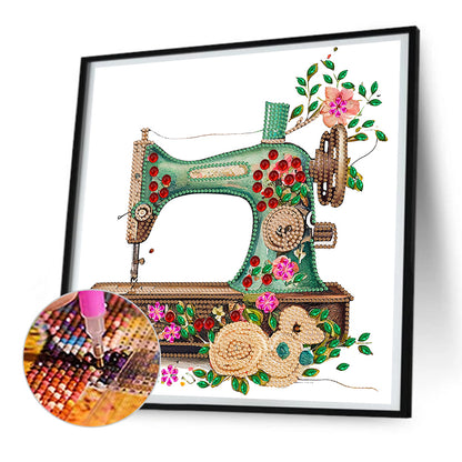 Vintage Sewing Machine - Special Shaped Drill Diamond Painting 30*30CM