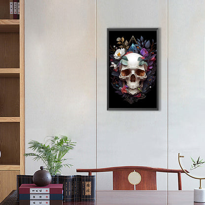 Skull Flowers - AB Dril Square Diamond Painting 30*50CM