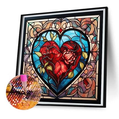 Sincere Heart Glass Painting - Full Round Drill Diamond Painting 30*30CM