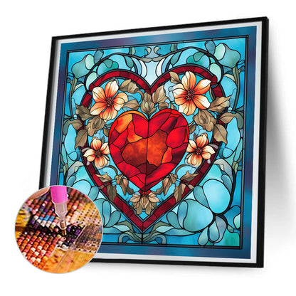 Sincere Heart Glass Painting - Full Round Drill Diamond Painting 30*30CM