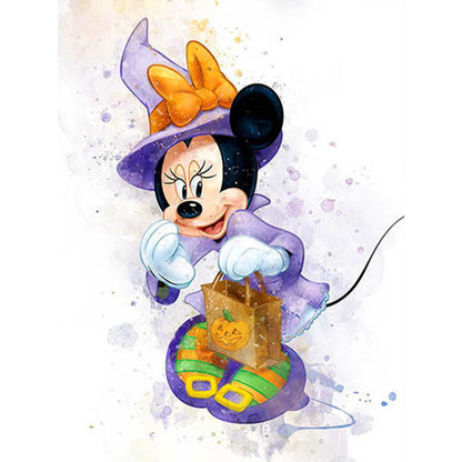 Watercolor Disney Minnie Mouse - Full Round Drill Diamond Painting 30*40CM