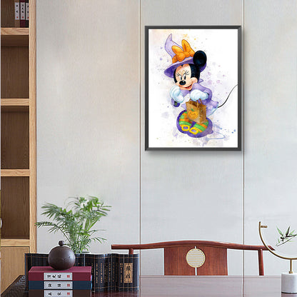 Watercolor Disney Minnie Mouse - Full Round Drill Diamond Painting 30*40CM