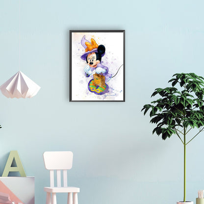 Watercolor Disney Minnie Mouse - Full Round Drill Diamond Painting 30*40CM