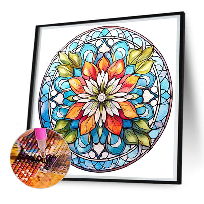 Flower Glass Painting - Full Round Drill Diamond Painting 30*30CM