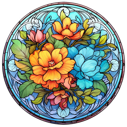 Flower Glass Painting - Full Round Drill Diamond Painting 30*30CM