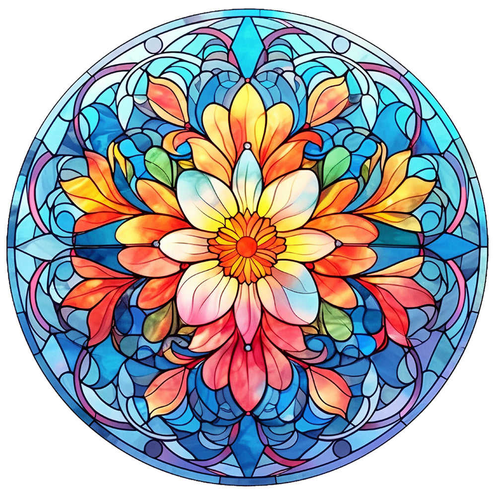 Flower Glass Painting - Full Round Drill Diamond Painting 30*30CM