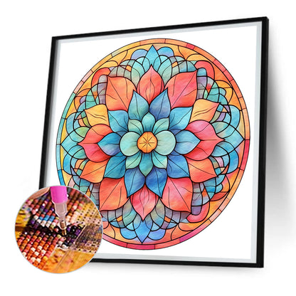 Flower Glass Painting - Full Round Drill Diamond Painting 30*30CM