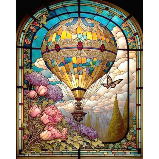 Glass Painting - Hot Air Balloon - Full Square Drill Diamond Painting 40*50CM