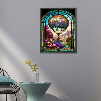 Glass Painting - Hot Air Balloon - Full Square Drill Diamond Painting 40*50CM