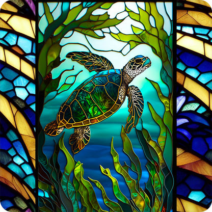 Marine Life Glass Painting - Full Round Drill Diamond Painting 30*30CM