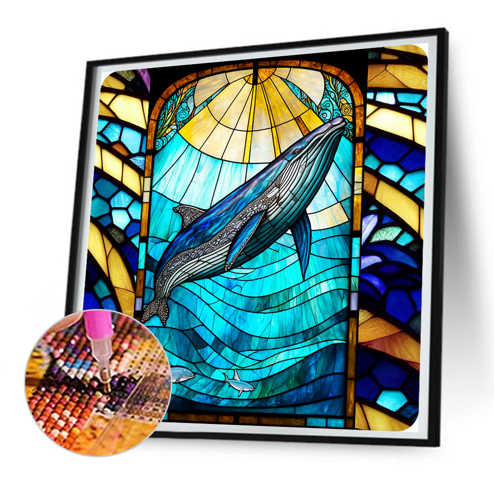 Marine Life Glass Painting - Full Round Drill Diamond Painting 30*30CM