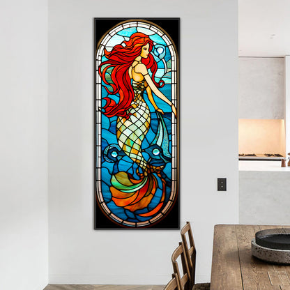 Mermaid Glass Painting - Full Round Drill Diamond Painting 40*100CM