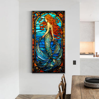 Mermaid Glass Painting - Full Round Drill Diamond Painting 40*70CM