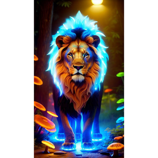 King Of The Forest Lion - Full Round Drill Diamond Painting 40*70CM