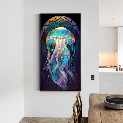 Jellyfish Glass Painting - Full Round Drill Diamond Painting 40*70CM