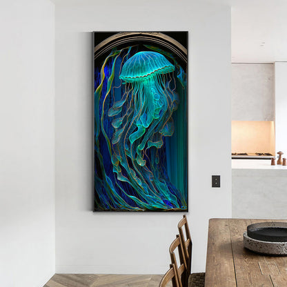 Jellyfish Glass Painting - Full Round Drill Diamond Painting 40*70CM