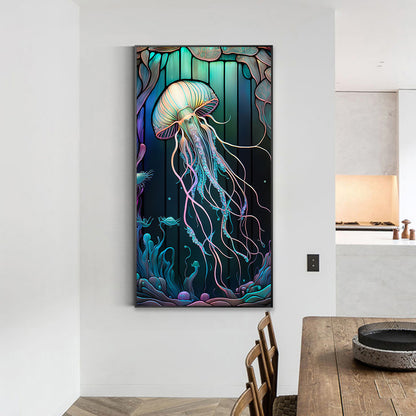 Jellyfish Glass Painting - Full Round Drill Diamond Painting 40*70CM