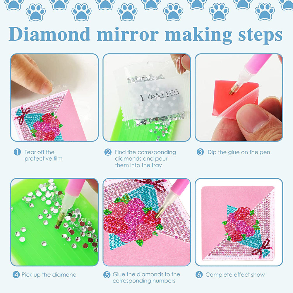 DIY Diamond Art Bookmarks Art Craft 5D Leather Triangle for Beginner Adults Kids