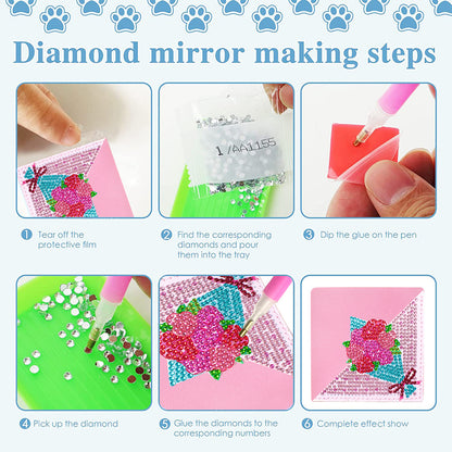 DIY Diamond Art Bookmarks Art Craft 5D Leather Triangle for Beginner Adults Kids